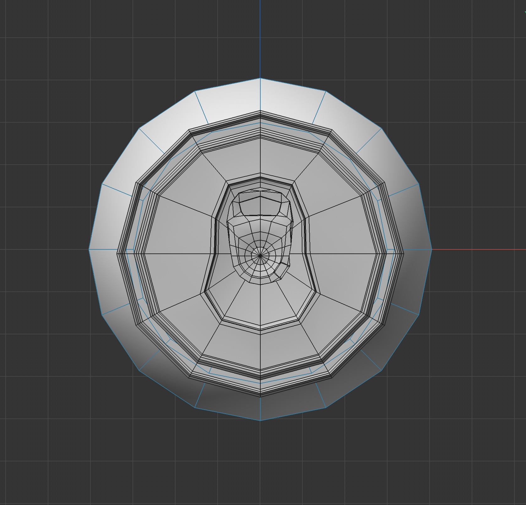 Final top view of the completed can model.